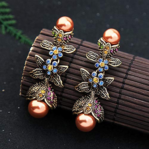 ZhcmyPendientes Moda Hipoalergénica Estilo Europeo Y Americano Flores Temperamento De Diamantes Pendientes Al Por Mayor Personalidad De Las Señoras Retro