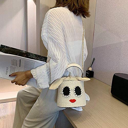 ZHENAO Em Tejido Cesta de la Compra Bolsas de la Compra Compras Reunirse Moda Bolso Bolsas de Hombro Cesta de Regalo con un Lazo Decorativo Navidad Cesta de Vientre Cesta de Transpo