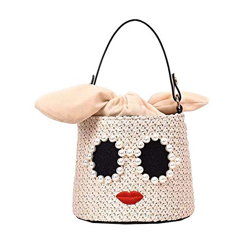 ZHENAO Em Tejido Cesta de la Compra Bolsas de la Compra Compras Reunirse Moda Bolso Bolsas de Hombro Cesta de Regalo con un Lazo Decorativo Navidad Cesta de Vientre Cesta de Transpo