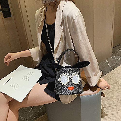 ZHENAO Em Tejido Cesta de la Compra Bolsas de la Compra Compras Reunirse Moda Bolso Bolsas de Hombro Cesta de Regalo con un Lazo Decorativo Navidad Cesta de Vientre Cesta de Transpo