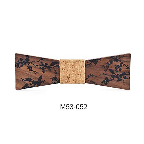 ZHENZHIA Pajarita de madera con tinta de madera para caballeros