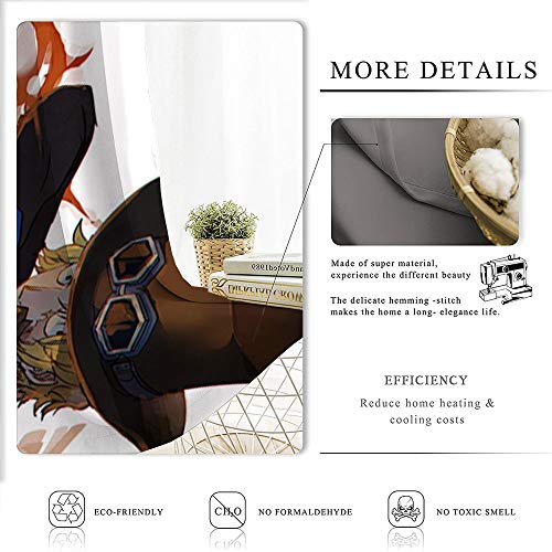 ZhiHdecor - Cortinas con ojales de una pieza, 132 x 152 cm, diseño de anime sabo de anime para niños, para sala de estar y dormitorio