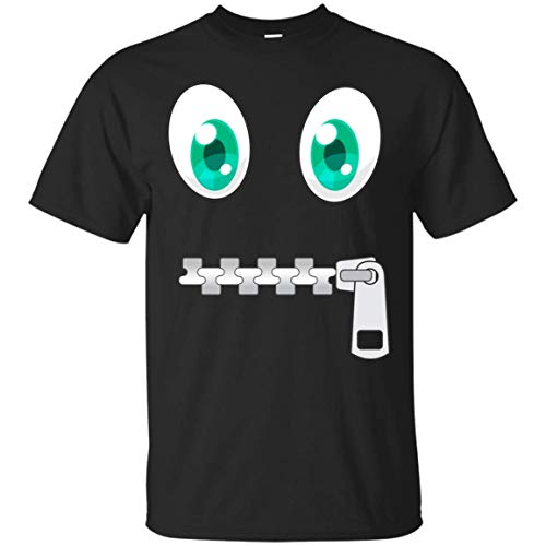 Zi.pper-Mouth Face Emoticon Costume T-Shirt For Halloween - T Shirt For Men and Women.