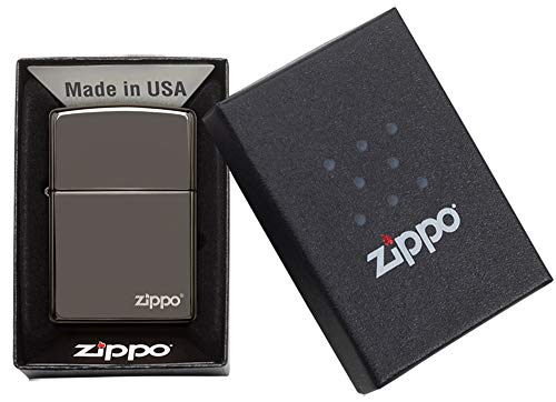 Zippo Black Ice Logo Mechero, Unisex, Plateado, 3.5x1x5.5 cm