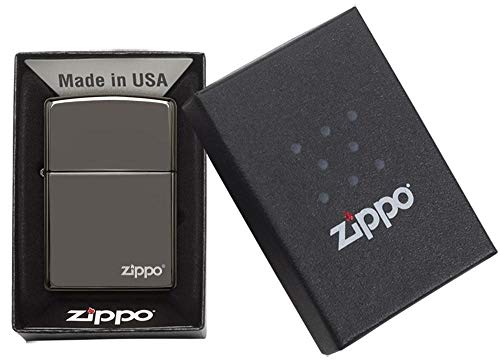 Zippo Black Ice Logo Mechero, Unisex, Plateado, 3.5x1x5.5 cm