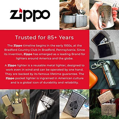 Zippo Brush Chrome Encendedor, Metal, Cromo, Única