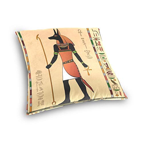 Zjipeung - Funda de almohada decorativa de 45 x 45 cm, Egipto Egipto Egipto Anubis Horus, funda de cojín decorativa para sofá, cama, hogar
