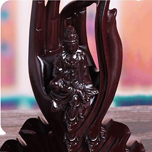 ZLYMX Lotus bergamota, Incienso Quemador de Incienso de reflujo del sostenedor de los Palillos de Incienso incensario Cascada Hechos a Mano