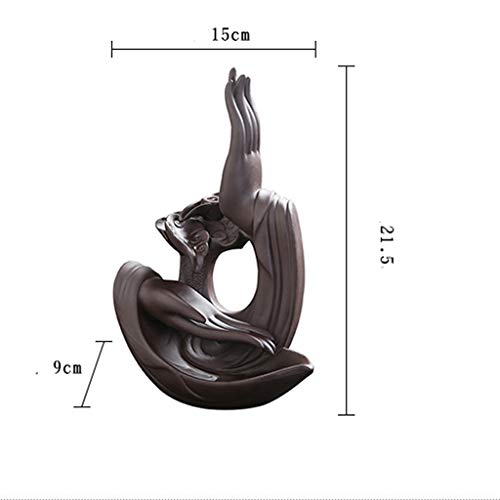 ZLYMX Lotus Quemador de Incienso, Reflujo Quemador de Incienso, Hecho a Mano Cono Reflujo cerámica Palillos de Incienso Titular Decoración Artesanía