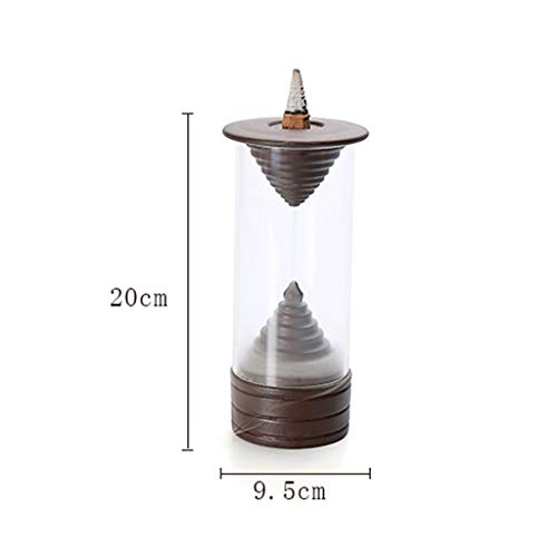 ZLYMX Púrpura Quemador de Incienso de Arena, Inicio Quemador de Incienso de reflujo, de cerámica Conos Incienso Titular for la decoración