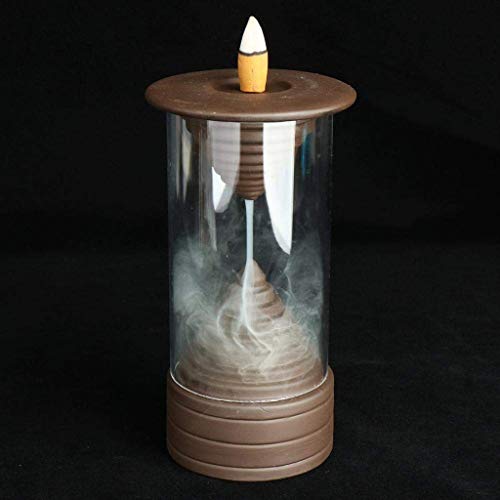 ZLYMX Púrpura Quemador de Incienso de Arena, Inicio Quemador de Incienso de reflujo, de cerámica Conos Incienso Titular for la decoración