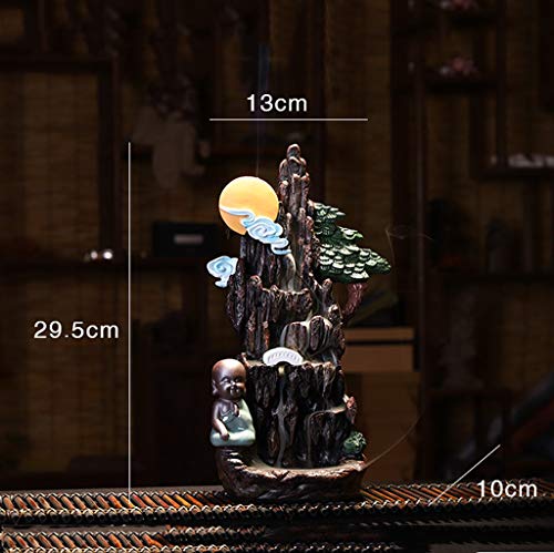 ZLYMX Reflujo Quemador de Incienso, Quemador de Incienso Holder palillo del Incienso Home Office Decor