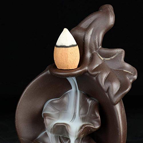 ZLYMX Titular de cerámica de Reflujo Incienso, Quemador de Incienso Quemador artesanía Decoración