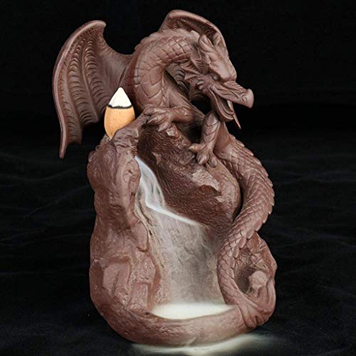 ZLYMX Titular de cerámica de Reflujo Incienso, Quemador de Incienso Quemador artesanía Decoración