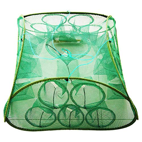 ZMMWDE 21 Hoyos Rede Plegable Red de Pesca Red de Pesca de cangrejos Red de Pesca Fundición Camarones Redes de Pescado Langostas Jaulas de Trampa de Cangrejo