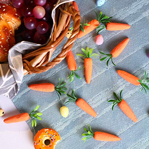 Zonon 120 Piezas de Mini Zanahorias de Pascua Adornos de Zanahorias Artificiales de Espuma Decoración Colgante para Hogar Cocina Fiesta Manualidades (Estilo B, 120)