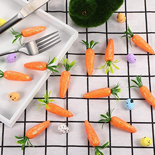 Zonon 120 Piezas de Mini Zanahorias de Pascua Adornos de Zanahorias Artificiales de Espuma Decoración Colgante para Hogar Cocina Fiesta Manualidades (Estilo A, 120)
