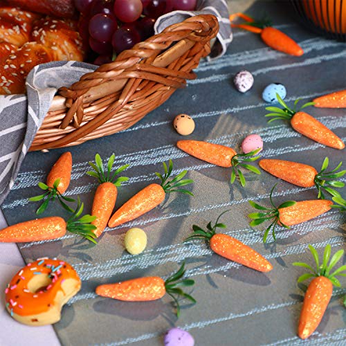 Zonon 120 Piezas de Mini Zanahorias de Pascua Adornos de Zanahorias Artificiales de Espuma Decoración Colgante para Hogar Cocina Fiesta Manualidades (Estilo A, 120)