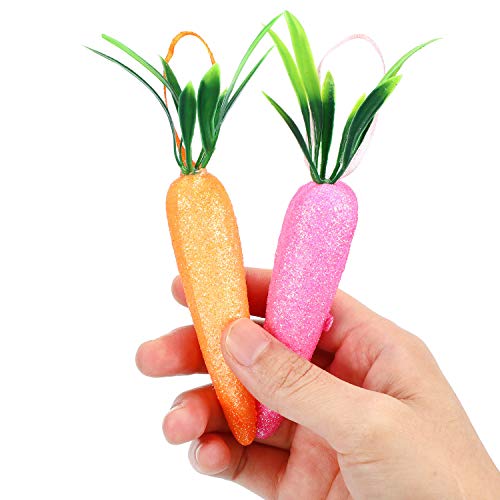 Zonon 60 Piezas de Zanahorias Artificiales de Espuma de Pascua Adornos Colgantes para Hogar Cocina Fiesta Manualidades Decoración (Estilo A, 60)
