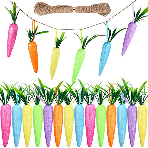 Zonon 60 Piezas de Zanahorias Artificiales de Espuma de Pascua Adornos Colgantes para Hogar Cocina Fiesta Manualidades Decoración (Estilo A, 60)