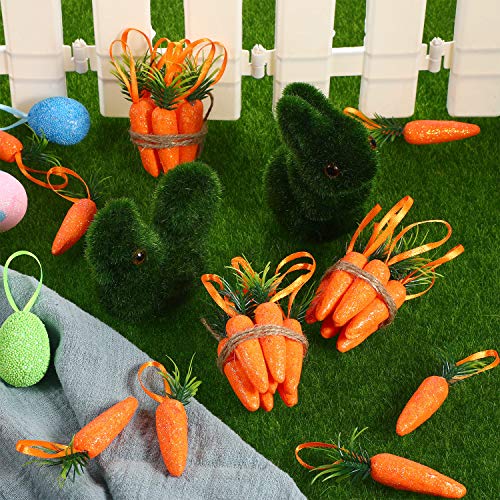 Zonon Zanahorias Espumosas Artificiales de Espuma de Pascua Adornos Colgantes para Hogar Cocina Fiesta Manualidades (30)