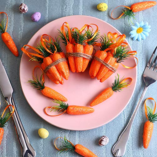 Zonon Zanahorias Espumosas Artificiales de Espuma de Pascua Adornos Colgantes para Hogar Cocina Fiesta Manualidades (30)