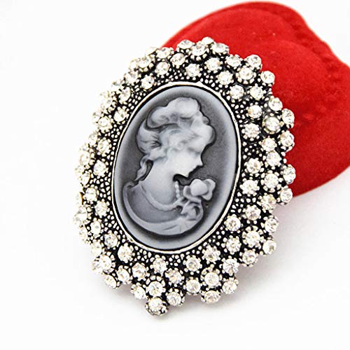 ZOOMY Wedding Party Queen Lady Vintage Diseño Victoriano Broche de Bronce de camafeo - Perla