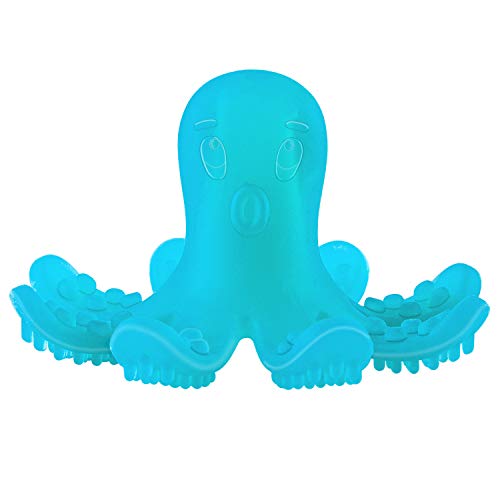 ZOSHING Mordedor Bebé,Anillo de Dentición,Pulpo Juguete y el 100% BPA de Silicona de Mordedor Gratis (Azul Cielo)