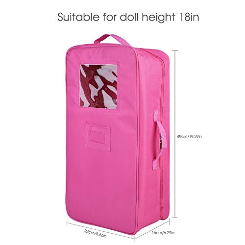 ZOYLINK Estuche De Viaje De Muñeca Bolsa De Almacenamiento De Muñeca Maleta Muñeca Portátil Para 18'' Girl Doll
