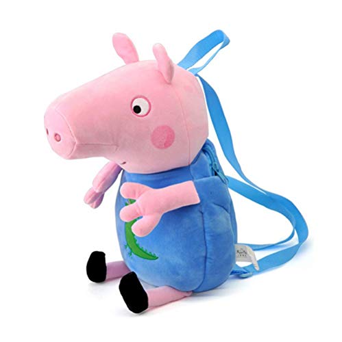 Zpong Original Peppa Pig Mochila De Felpa Juguetes Niños Kawaii Felpa Mochila Escolar Peppa George Dibujos Animados Muñeco De Peluche Niñas Niños Regalo De Cumpleaños 42X21Cm B