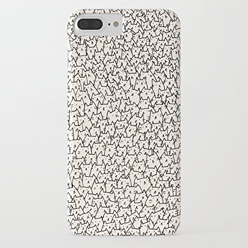 ZQ-Link Funda iPhone 7 Plus / 8 Plus Cover Ultra-Delgado Anti-vibración Suave TPU Silicona Case Caso Funda Cáscara Shell Soft móvil Shell Manguito Protector Dibujos Animados Gato Funda de movil