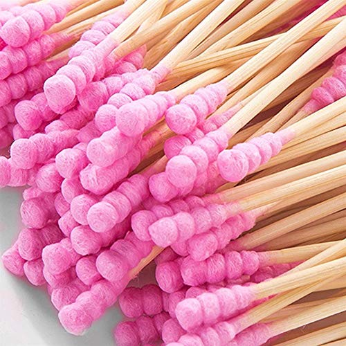 ZRDY 100 Unids/Pack Hisopos De Algodón De Doble Cabeza De Bambú Bastones De Madera For Orejas De Nariz Tampones De Limpieza Herramientas De Maquillaje De Belleza (Color : White)