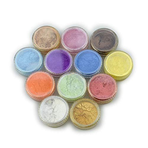 ZREAL Polvo de pigmento de mica de 12 colores para tinte de resina, colorante, colorante, tinte, arte