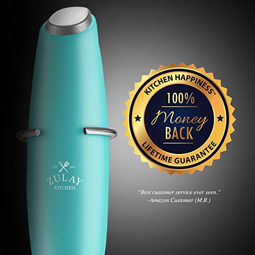 Zulay Kitchen Original Fabricante de Leche vaporizador de Mano de la Espuma por Lattes - batidor Bebida Mezclador para Balas de café, Mini Lanza Espuma para Capuchino, Frappe, Matcha, Chocolate Calie