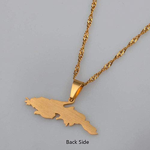 ZVBEP Collar Color Dorado Saint Thomas Island Mapa Collares Pendientes St. Thomas Vi Charm Maps Joyería Regalos