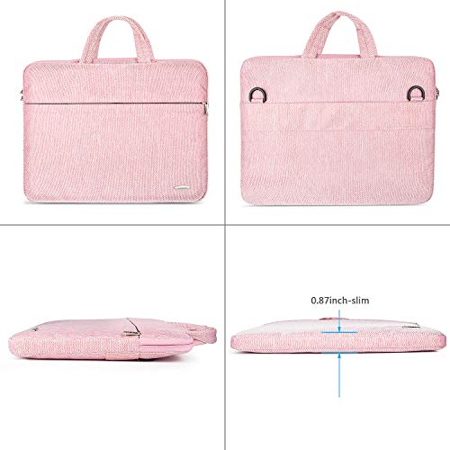 ZWOOS Maletin Portatil 13-13,3 Pulgadas, Resistente al Agua Maletín Mano Bolso Funda para Portátiles Compatible con MacBook Pro Retina/MacBook Air/Samsung/Lenovo/HP/Acer/ASUS/DELL (Rosa)