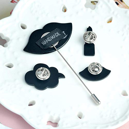 Zxx17 Broche Lindo Creativo de Dibujos Animados, l'm socool Set de Broche de lápiz Labial Kiss Lipstick