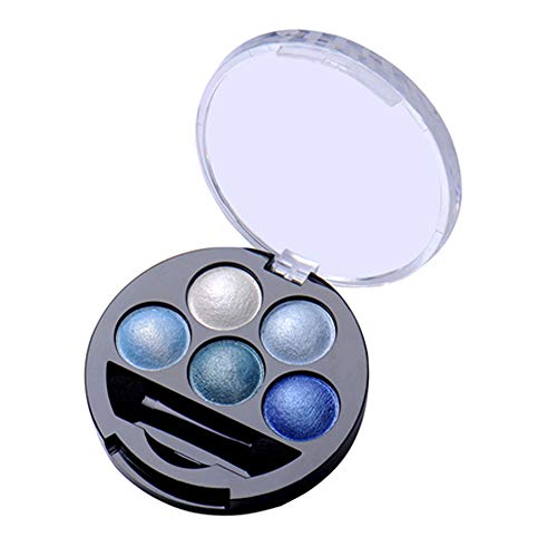 ZYCX123 5 Brillo de los Colores de Sombra de Ojos en Polvo metálico Brillo Paleta de Sombra de Ojos - Azul metálico Muy asequibles y útiles de los cosméticos