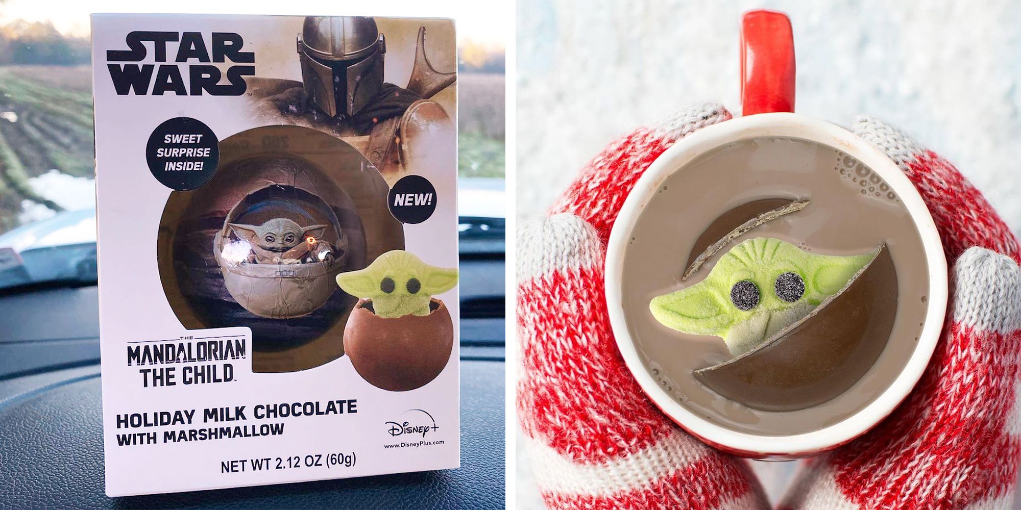 Esta nueva bomba de cacao caliente revela un malvavisco de Yoda bebé cuando se derrite