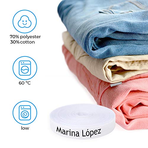 100 Etiquetas para ropa personalizadas. Etiquetas de tela con CERTIFICADO ECOLÓGICO ideales para tus niños. Etiquetas termoadhesivas para marcar la ropa con plancha.