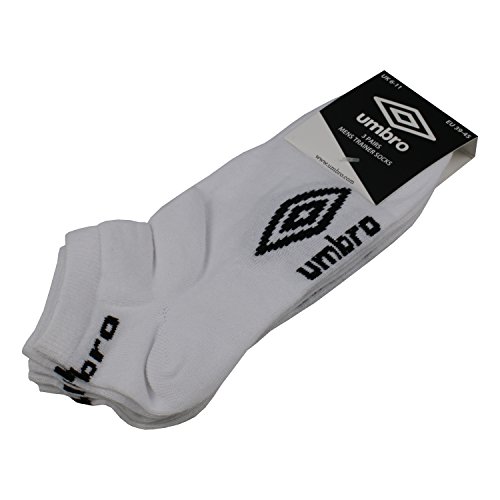 12 pares de calcetines tobilleros deportivos para hombre producto oficial de Umbro - Tallas 39 - 46 blanco blanco