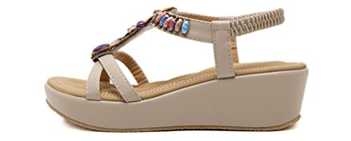 2020 Sandalias Mujer Chanclas Tacon de Cuña Plataforma del Verano Cómodos Zapatos Bohemias Las Sandalias Planas