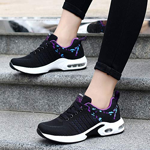 2020 Zapatos cuña Mujer Zapatillas de Deportivas Plataforma Mocasines Primavera Verano Planas Ligero Tacon Sneakers Cómodos Zapatos para Mujer Negro Gris Blanco