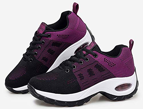 2020 Zapatos cuña Mujer Zapatillas de Deportivas Plataforma Mocasines Primavera Verano Planas Ligero Tacon Sneakers Cómodos Zapatos para Mujer, Purple,40 EU