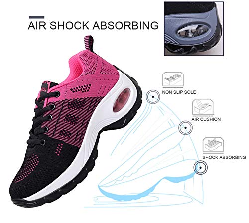 2020 Zapatos cuña Mujer Zapatillas de Deportivas Plataforma Mocasines Primavera Verano Planas Ligero Tacon Sneakers Cómodos Zapatos para Mujer, Rojo,36 EU