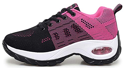 2020 Zapatos cuña Mujer Zapatillas de Deportivas Plataforma Mocasines Primavera Verano Planas Ligero Tacon Sneakers Cómodos Zapatos para Mujer, Rojo,41 EU