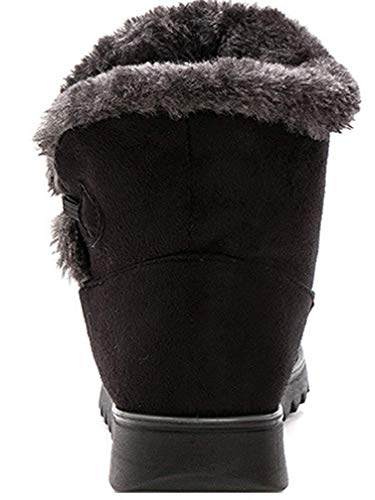 2020 Zapatos Invierno Mujer Botas de Nieve Casual Calzado Piel Forradas Calientes Planas Outdoor Boots Antideslizante Zapatillas para Mujer EU39/fabricante 250,Nieve Botas de Negro