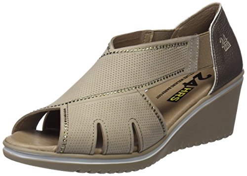 24 HORAS 23559, Sandalias con Punta Abierta para Mujer, Beige (Taupe 10), 41 EU