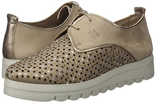 24 HORAS 23574, Zapatos de Cordones Oxford para Mujer, Beige (Taupe 10), 41 EU