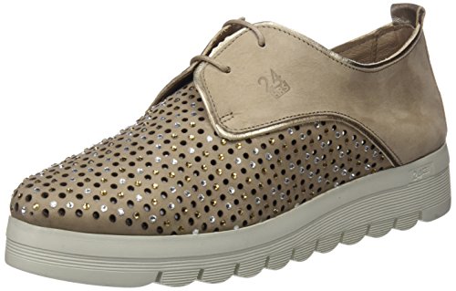 24 HORAS 23574, Zapatos de Cordones Oxford para Mujer, Beige (Taupe 10), 41 EU